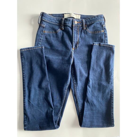 ABERCROMBIE & FITCH Skinny Jeans Sz 2/26 Dark Wash Blue Denim - Picture 6 of 8